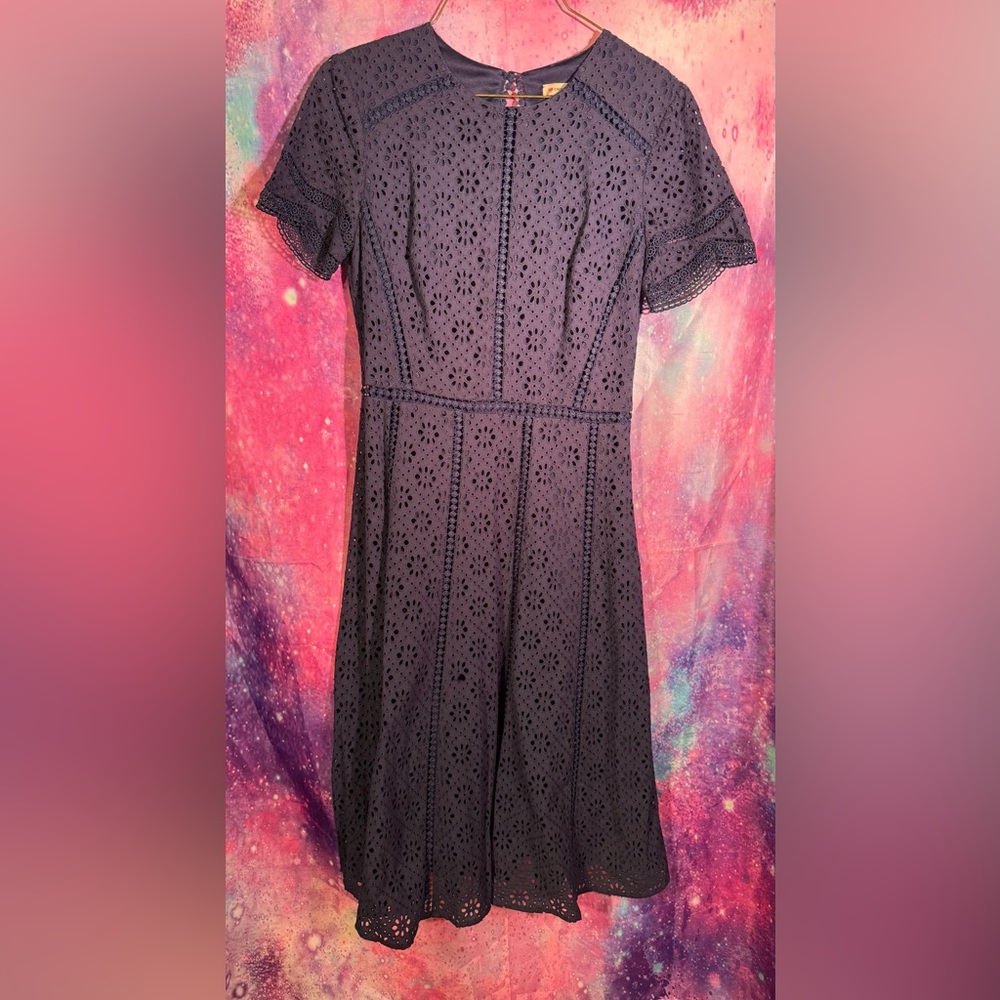 Daniel Cremieux Navy Lace Midi Dress